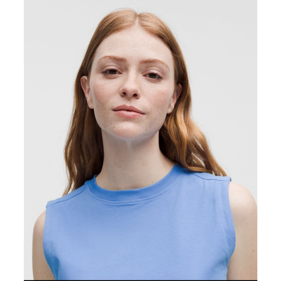 Women's Lululemon All Yours Organic Cotton Tank Top Small Pool Blue - Picture 6 of 7